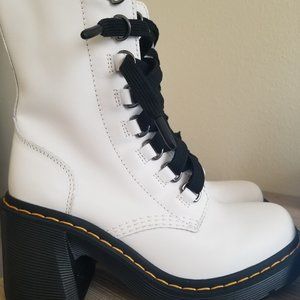 Chesney Leather Flared Heel Lace Boots